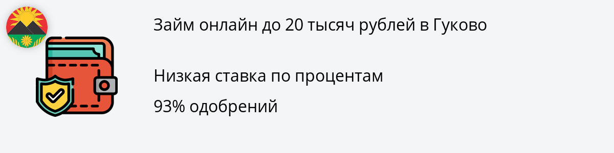 Заём онлайн на сумму 20 тысяч руб. в Гуково