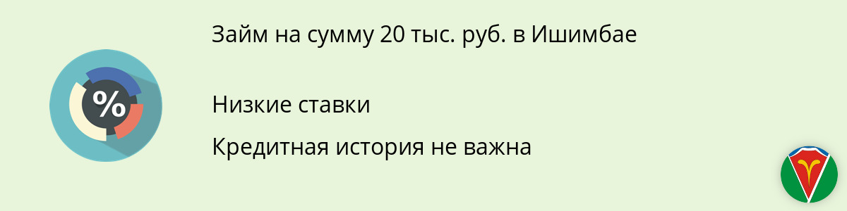 Заём онлайн до 20 тыс. руб. в Ишимбае