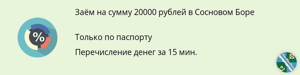 Займ онлайн до 20 тысяч руб. в Сосновом Боре