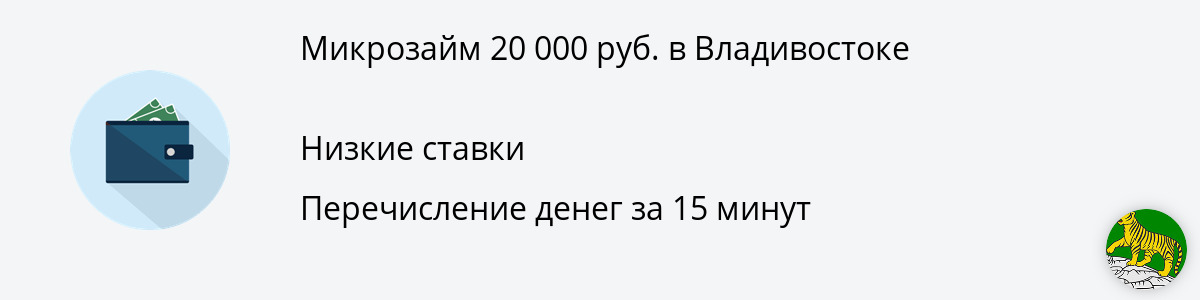 Займ онлайн на 20 тысяч руб. в Владивостоке